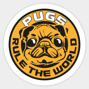 Pugs Rule the world Sticker